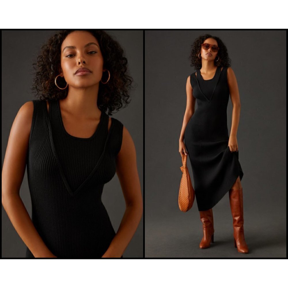💕FAVORITE DAUGHTER💕 The Gemini Dress ~ Black Medium M NWT
